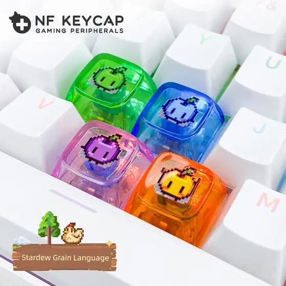 Estrela Lugu idioma keycap criativo translúcido keycap resina teclado mecânico bonito tridimensional único keycap person