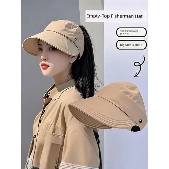 bone feminino boné feminino Chapéu de sol feminino estrela 2026 novo estilo balde chapéu de sol mostrando rosto pequeno