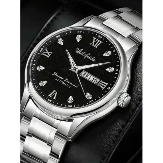 relogio masculino Relógio mecânico automático suíço, relógio masculino oco, à prova d'água, luminoso, calendário duplo,