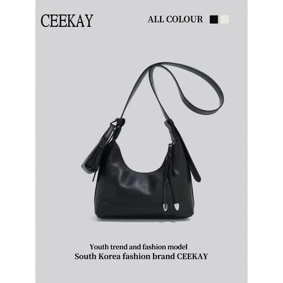 bolsa feminina bolsa transversal feminino Ceekay Original textura de couro genuíno Commuter saco do mensageiro nicho Hig