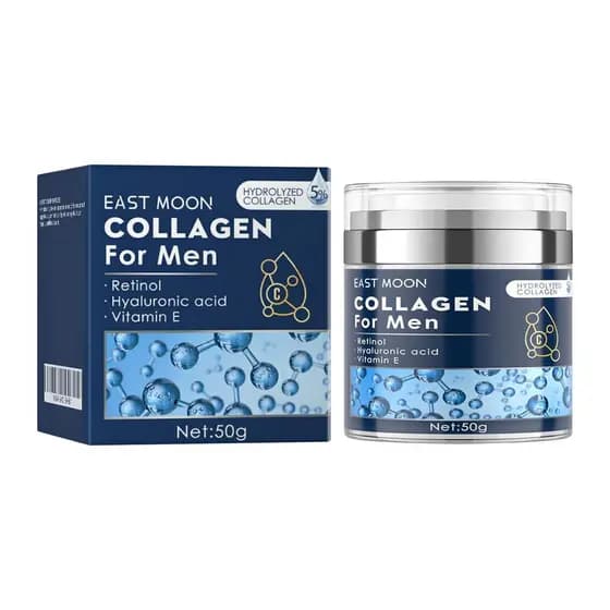 Creme de Colágeno AMALIA para Homens, Hidratante Facial Anti-Envelhecimento com Retinol, Ácido Hialurônico e Vitamina E,