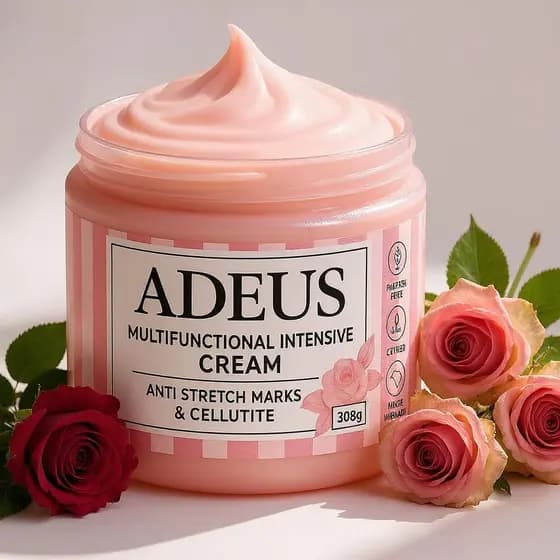 Creme Intensivo Multifuncional ADEUS – Suaviza e Tonifica a Pele – Combate Estrias, Celulite e Flacidez – Fórmula de Nut