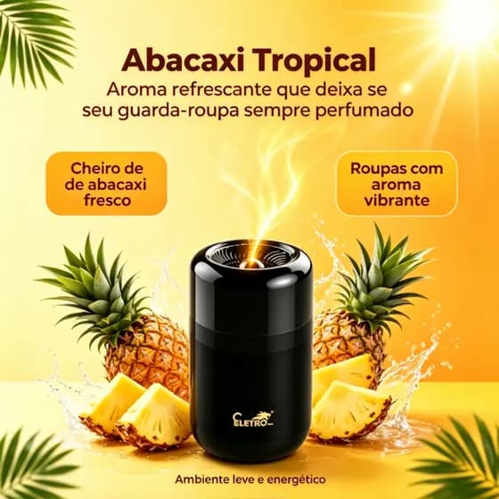 Eletromex EL-1006 Ambientador em Gel Sabor Abacaxi Frutal Refrescante Resistente ao Calor Elimina Odores Banheiro Veícul