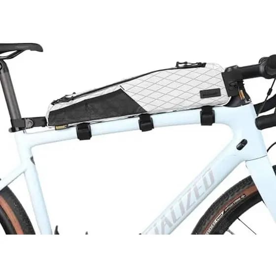 Bolsa para tubo superior de bicicleta Tubo superior com estrutura frontal de bicicleta 1.2L com bolsa de malha dupla fac