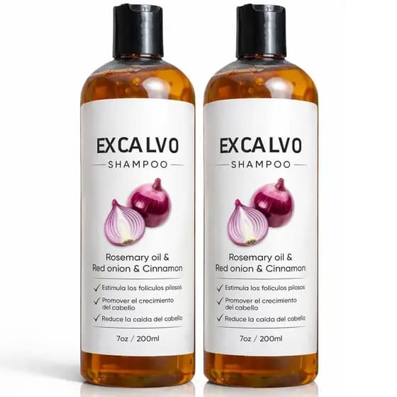 Shampoo Lexenic Excalvo - Shampoo Excalvo para Homens com Óleo de Alecrim, Extrato de Cebola Vermelha e Canela, Menos Qu