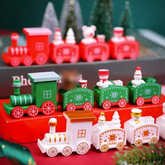 Decoração de Trem de Natal com 4 Laços para Crianças, Presente para Festa de Ano Novo