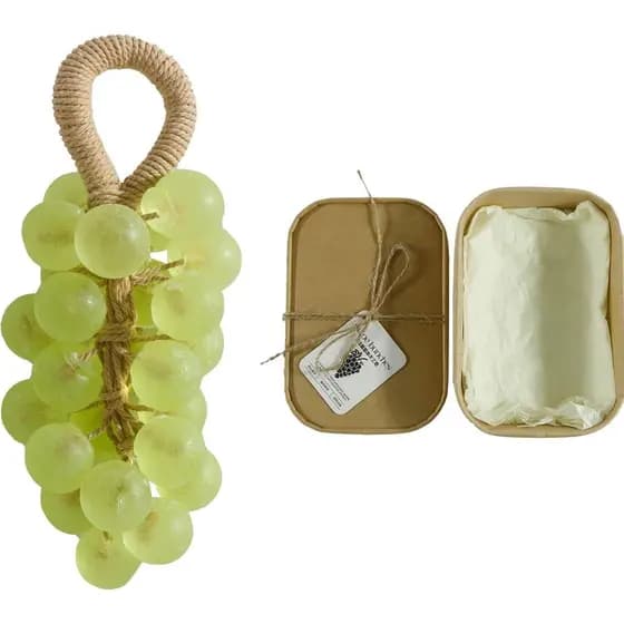 Sabonete de Uva, Sabonete de Uva em Corda, Sabonete de Uva Artesanal Original Personalizado com Cristais, Decorativo par