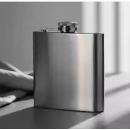 Cantil de Bolso em Aço Inox 210ml – Porta Bebida Whisky, Vodka e Rum