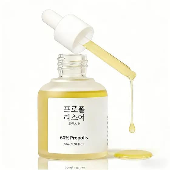 Sérum Facial com 60% de Própolis para Pele Oleosa com Tendência à Acne - Controle de Oleosidade, Hidratação Profunda e R