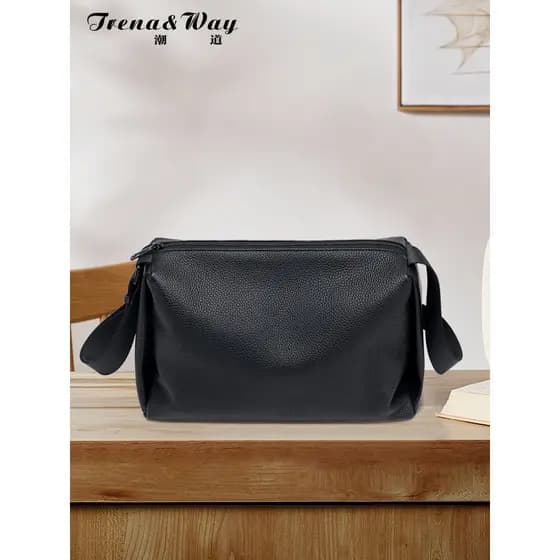 Primeira camada de couro masculino saco do mensageiro grande capacidade luz luxo saco de couro moda novo estilo masculin