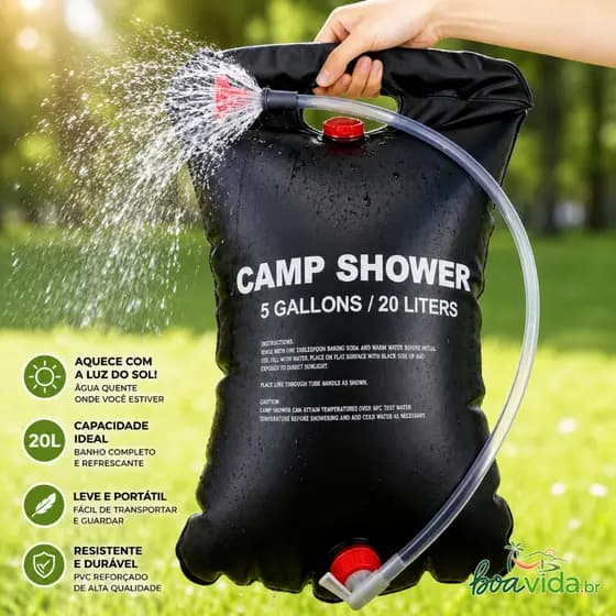 Chuveiro Camping Ducha 20 Litros Portátil Agua Quente