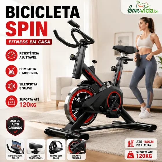 Bicicleta Spinning Ergométrica Para Exercícios Com Monitor Profissional Sport Suporta até 120kg