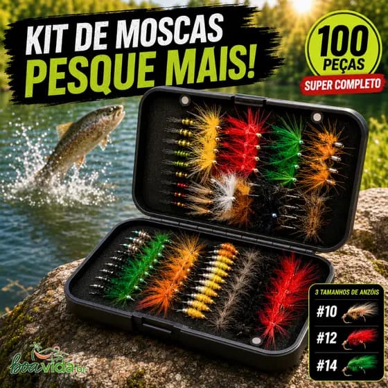 Kit de anzóis para pesca com mosca, conjunto de anzóis para pesca com mosca