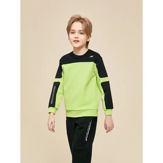 Skechers Skechers Boys Moletom Outono Confortável Macio Confortável All-Match Solto Top P423B008