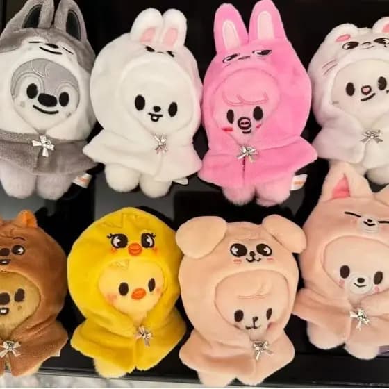 Boneco de Pelúcia Kpop Idol FM Stray Kids 10 cm com Roupa Adorável, Colecionáveis para Fãs SKZ RGWM