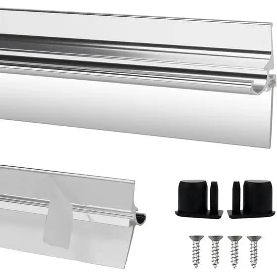 Trilho de Vedação para Porta de Chuveiro de 25" com Vedação para Substituição de Defletor Inferior de Porta de Chuveiro