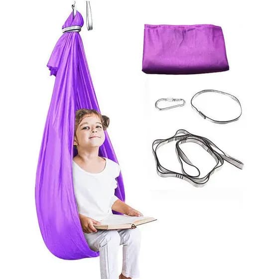 Rede infantil de venda quente balanço elástico treinamento sensorial aliviar fechamento automático cama de balanço inter