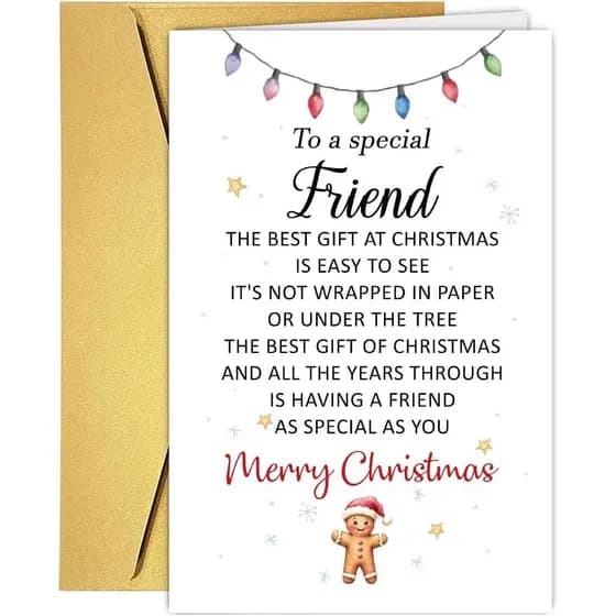 Cartão de Natal Romântico para Melhor Amigo, Colega de Trabalho, Presente de Natal Fofo para Colega de Turma, Melhor Ami
