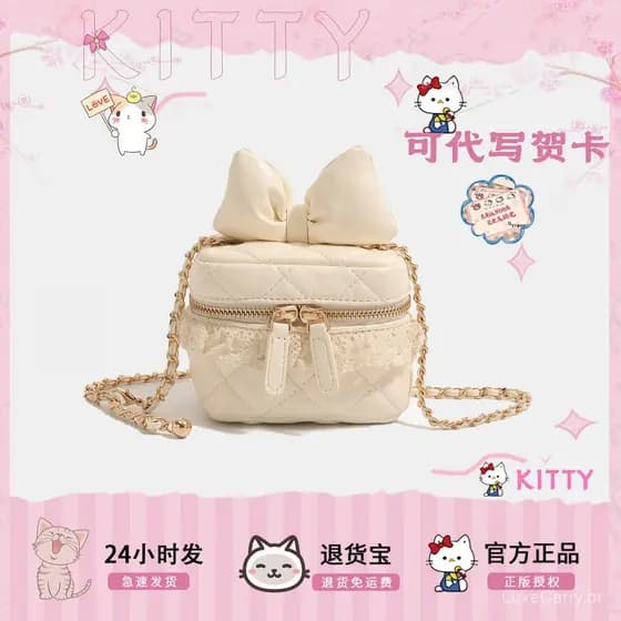 Bolsa feminina acolchoada com corrente CINEMA, com laço, novo modelo 2026, bolsa transversal quadrada pequena, estilo co
