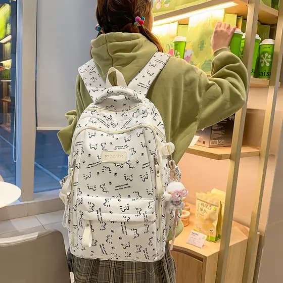 Francês CsagKsag Novo Estilo Mochila Feminina Estudantes do Ensino Médio Proteção da Coluna Alunos do Ensino Fundamental