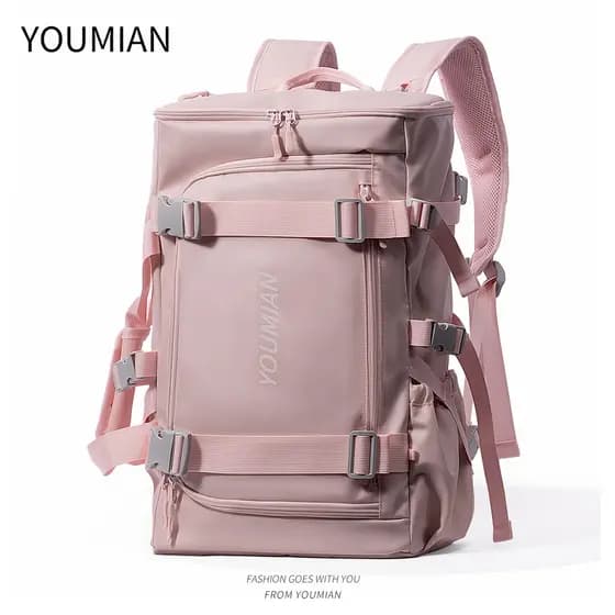 Mochila de esqui folheada multifuncional, grande capacidade, esportes ao ar livre, montanhismo, viagem, bolsa de embarqu