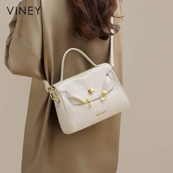 Viney saco feminino 2026 novo estilo bolsa feminina verão couro genuíno ombro saco do mensageiro Kelly saco Commuter bol