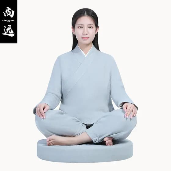 Shangyuan roupas de meditação Yoga roupas de manga comprida estilo chinês terno de meditação Tang terno Zen roupas de me