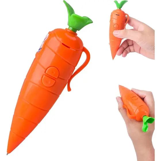 Caneta esferográfica em formato de cenoura com funções de reprodução e gravação, dispositivo de gravação em formato de c