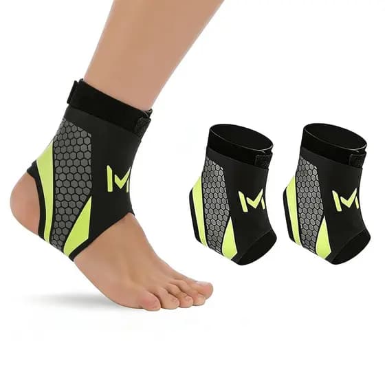 Suporte de Tornozelo, 2 Peças de Tornozeleira Esportiva Ajustável para Corrida, Futebol e Basquete, Manga de Compressão