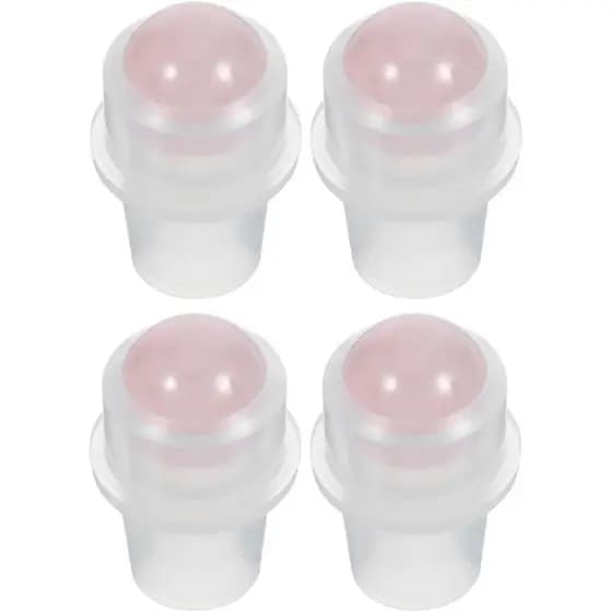 CLISPEED - Conjunto de 4 frascos roll-on de 10ml para óleos essenciais, equipados com núcleos de cristal de quartzo rosa