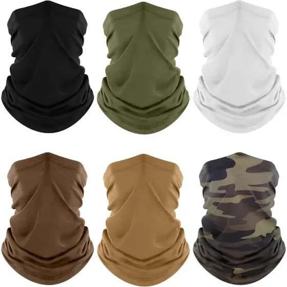 Gaiter de pescoço Fuinloth, conjunto de 6 peças, com funções de resfriamento e proteção UV, lenço unissex, máscara facia