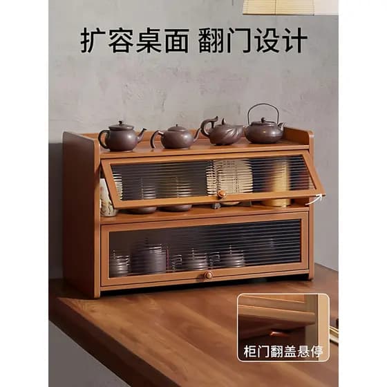 Conjunto de chá de mesa armário de armazenamento copo de chá rack de armazenamento bule armário de vinho xícara de café