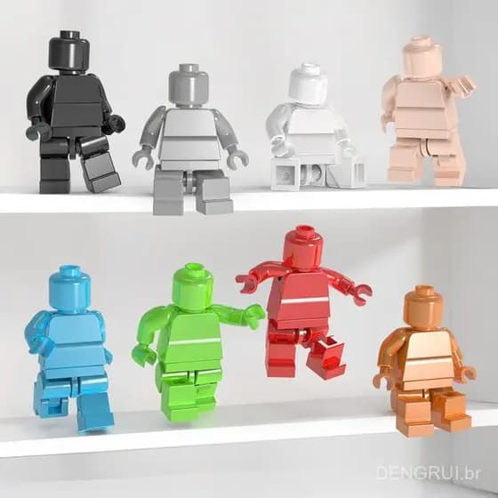 Bloco de Construção de Tijolo Simples em Miniatura Compatível com Pequenas Partículas de Cor Sólida para Montagem, Ornam