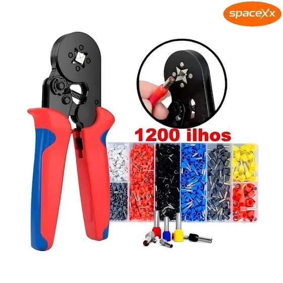 Alicate Crimpar 1200 Terminais Ilhos Descascador 0,25 Até 10mm² A qualidade é estável e confiável-Spacexx