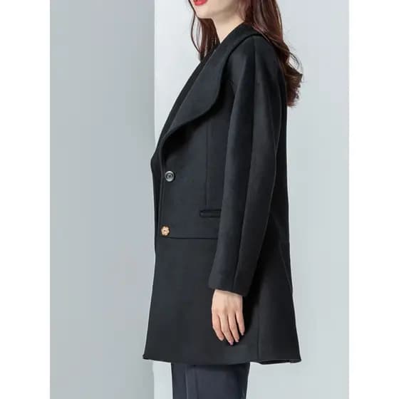 Casaco de lã feminino segurança lã comprimento médio 2024 roupas de inverno High-End Hotel vendas macacão casaco de lã