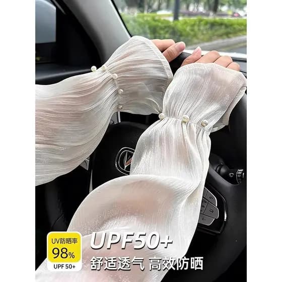 Protetor solar de seda gelo japonês mangas femininas Anti-ultravioleta mangas de verão 2025 novo estilo respirável manga