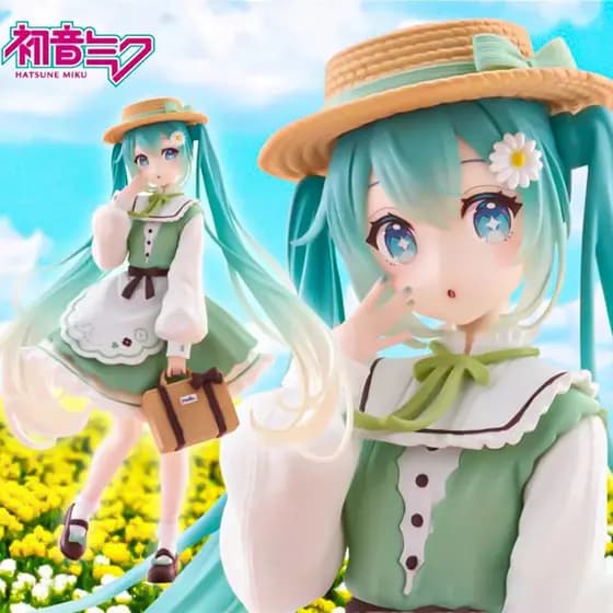 Figura de Anime Hatsune Miku de 18cm, Estilo Fashion Country, Figurinha de Ação Vocaloid, Modelo de Colecionador, Boneca