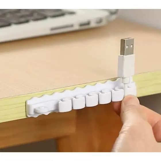 Organizador de Fios e Cabos Branco Mesa ou Parede - S&V