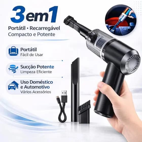 Mini aspirador USB 3 em 1 aspirador portátil multifuncional adequado para limpeza doméstica de carros e de teclados