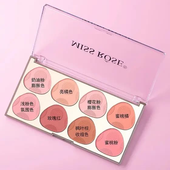 MISSROSE paleta de Blush de oito cores, expansão, cor retrátil, fosco, perolado, ilumina o tom da pele, estudante, maqui
