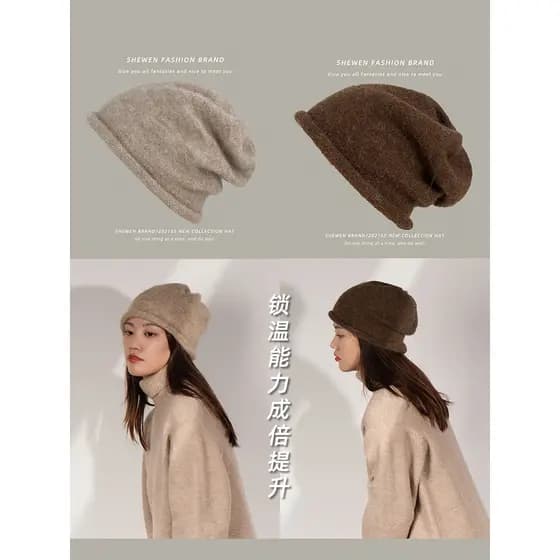 Outono inverno Alpaca lã Curling pilha chapéu feminino All-Match chapéu de lã cinza masculino chapéu frio chapéu de malh