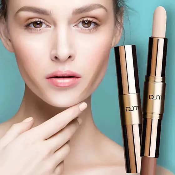 Daijiamei sombra de duas cabeças iluminador contorno vara luz sombra tridimensional retoque iluminando sombra creme cont