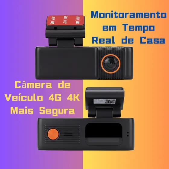 Dashcam 4K Ultra HD GPS Câmera veicular conectada 4G Monitor de Estacionamento 24h Visão Noturna WDR DVR