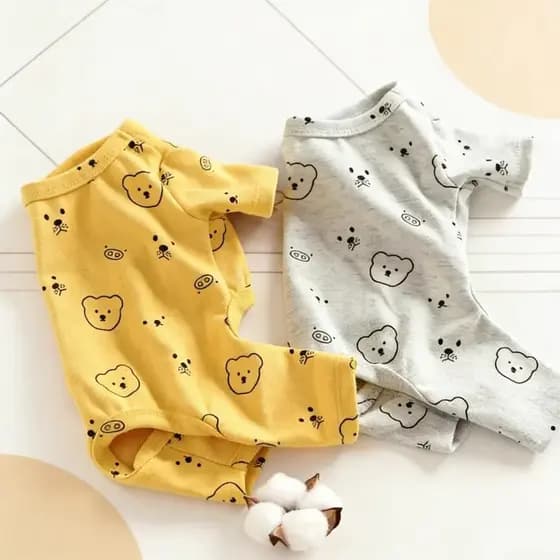 Primavera Animal De Estimação Cão Macacão Moda Bonito Roupas Para Cães Dos Desenhos Animados Impressão Filhote De Cachor
