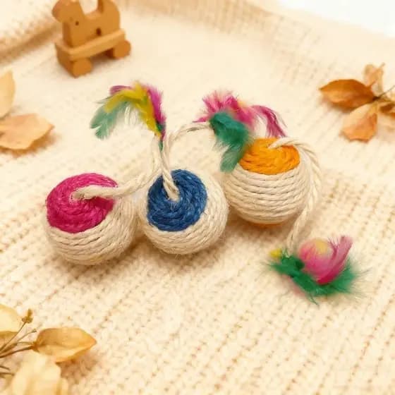 1 Pc Brinquedo Do Gato Sisal Coçar Bola Treinamento Interativo Para Gatinho Pet Suprimentos Fe