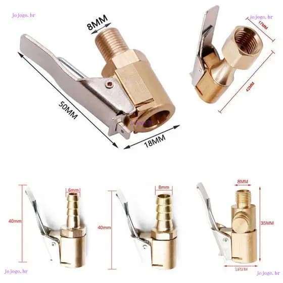 Adaptador de bico rosqueado PBSB para bombas de ar de motocicletas, carros, rodas de pneus de 8MM, braçadeiras e inflado