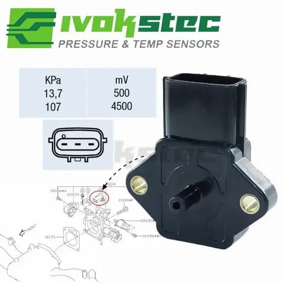 22627AA220 PS60-01 Sensor de Pressão Absoluta do Coletor de Admissão para Subaru Impreza, Forester, Legacy, Baja, Outbac