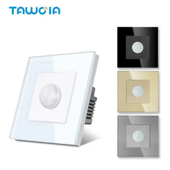 TAWOIA PIR Infrared Motion Sensor Switch Crystal Glass Panel EU Wall Mounted Switches LED Light Switches Body Sensor Det