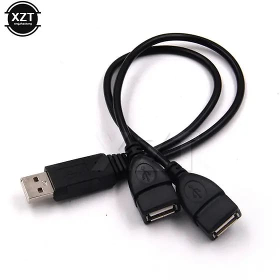 Adaptador de Energia USB 2.0 3.0 A 1 Fêmea para 2 Machos USB Duplos, Divisor Y, Cabo de Carregamento USB, Cabo de Extens