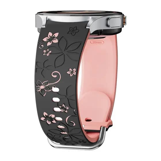 Pulseira de Silicone Gravada para Galaxy Watch 7 FE/6 4 Classic/5 Pro 45 Sem Espaços, Pulseira Esportiva Galaxy